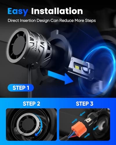 NOVSIGHT H4/HB2/9003 Bulbs Upgraded, 400% Brightness H4 Fog Bulbs, Quick Installation HB2/9003, Pack of 2 view 6