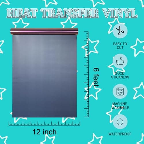 MEVOREW Chameleon HTV Heat Transfer Vinyl 12" x 6ft Iron On Vinyl for T Shirts, Chameleon Vinyl Gradient Change Color PU HTV Roll for Cricut, Silhouette Cameo (Purple to Brown) view 3