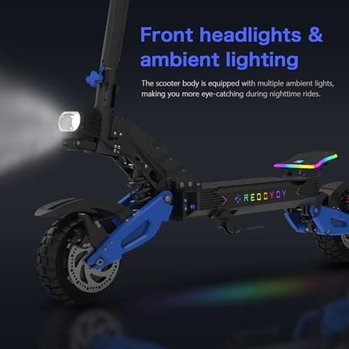 REDDYDY RD2 Off-Road Electric Scooter for Adults, 5000W Dual Motor, 60V 25Ah, Up to 50 MPH, 55 Miles Long Range, 10.5" Pneumatic Tires, Foldable Commuter E-Scooter view 6