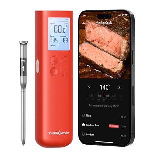 ThermoMaven Smart Bluetooth Wireless Meat Thermometer, 10X Enhanced Sub-1G Signal and Stability, Standalone Display Base, Certified Accuracy ±0.5°F, WiFi Unlimited Range for BBQ, Oven, Smoker, Grill view 1