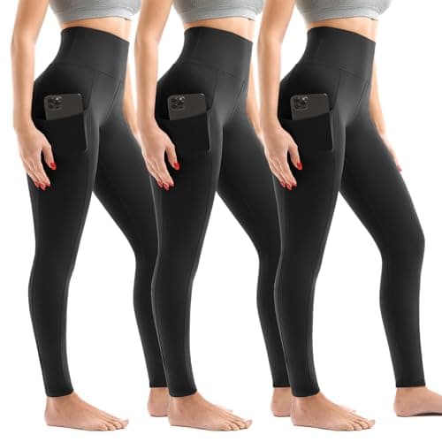 Leggings with Pockets for Women 3 Pack, High Waist Womens Leggings — image 1