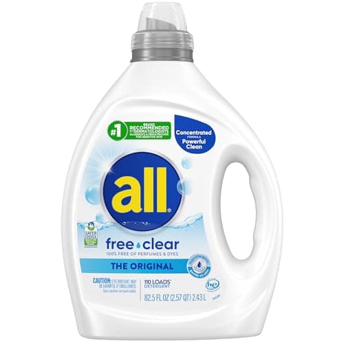 all free clear, Original, Liquid Laundry Detergent for Sensitive Skin, Unscented and Hypoallergenic, Concentrated, 82.5oz, 110 Loads — image 1