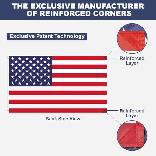 American Flag 3x5 Outdoor Heavy Duty, American Flags for outside 3x5 , Heavy Duty Nylon USA Flags with Durable Brass Grommets, Sewn Stripes Standard, 300D Nylon USA Flag for Indoor Outside Decoration view 3
