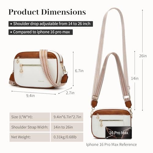 Crossbody Purse for Women Small Crossbody Bags Trendy Vegan Leather with Adjustable Shoulder Straps Gift for Mother Wife Mom view 5