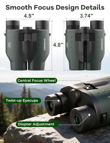 25x32 Compact Travel Binoculars for Cruise Ship Bird Watching | FMC BAK4 Prisms, Easy Focus for Adults & Kids, High Powered Clear Vision for Hunting & Camping, Small Size with Carry Case view 4