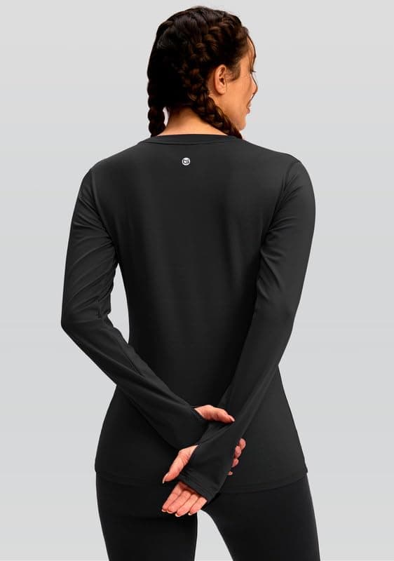 G Gradual Women's Thermal Tops Long Sleeve Workout Fleece Lined Shirts view 3