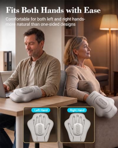 CuPiLo 2026 Upgraded Hand Massager with Heat and Compression Fit Both Hands | Soft-Shell Hand Massager for Arthritis and Carpal Tunnel, Cordless Massager for Individual Fingers, Palm & Wrist view 3