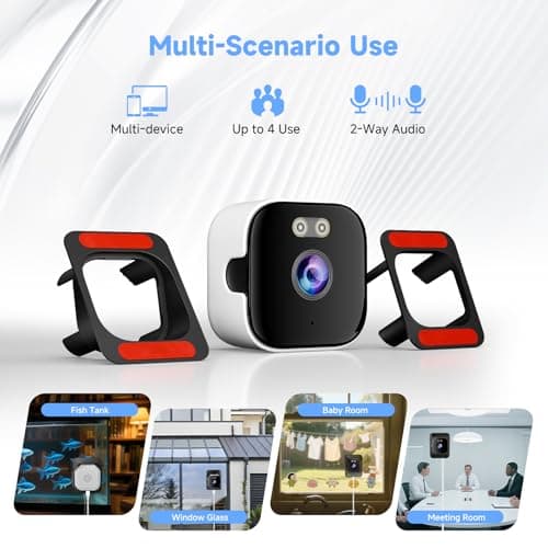 AXB Window Camera for Home Security: 2.4GHz&5GHz WiFi 4K Indoor Camera with Color Night Vision - Smart Motion Detection 24/7 Recording - Easy&Quick Install Includes 2 Multi-Angle Window Mounts view 6