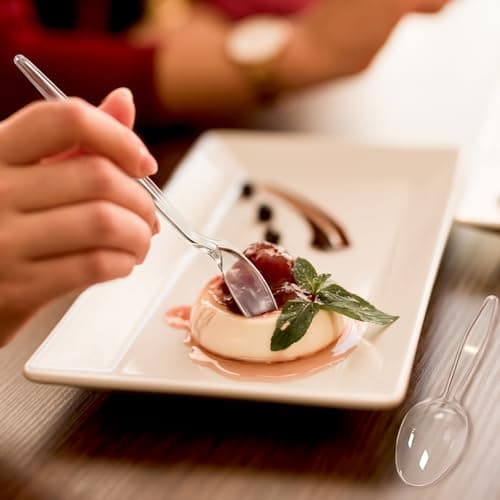 [300 Count] Clear Plastic Silverware Set, Heat Resistant Heavy Duty Plastic Utensils 120 Spoons & 120 Forks & 60 Knives, BPA-Free, Disposable Cutlery Set for Party Supply view 7