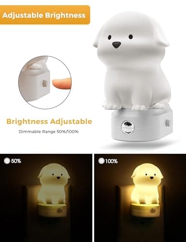 L LOHAS LED Plug in Night Light for Kids, 3D Cute Puppy Night Light view 5