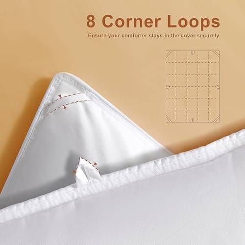 DOWNSTORIA Goose Feather Down Comforter Full Size, Soft All Season Medium Warmth Duvet Insert, Luxury Hotel Bedding Comforters with 8 Corner Tabs, White, 82 X 86 in. view 2