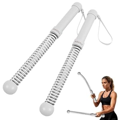 Ropeless Battle Ropes Weighted, 2 Pack Portable Cordless Battle Ropes for HIIT & Cardio Full-Body Workout Tool with Non-Slip Spiral Handles, Travel-Friendly Home Gym Equipment for Women & Men