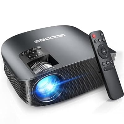 GooDee 4K Portable Projector with WiFi 6 and Bluetooth 5.4 - 2026 Upgraded Full HD Video Projector, Dolby Audio Home Theater for Outdoor Night & Bedroom Cinema, Compatible with Fire Stick/iOS/Android