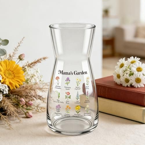 8 inch Clear Glass Flower Vases,Mom Gifts Mothers Day for Wife from Daughter Son,Birthday Gifts for Mom,Centerpiece Table Home Indoor Desk Decor view 2