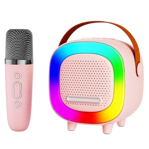 Mini Karaoke Machine Speaker for Kids Adults, Portable Bluetooth with 1 Wireless Microphones, Children's Day Birthday Gift Ideas for Toys for Teens Boys and Girls Aged 4, 5, 6, 7, 8, 9, 10, 11, 12+