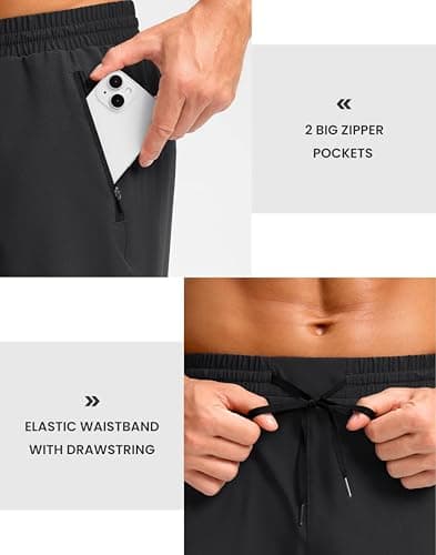 Pudolla Men's Athletic Shorts with Zipper Pockets 5"/7"/9" Lightweight Quick Dry Workout Gym Running Shorts view 4