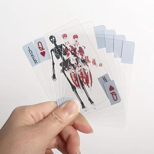 The Body Deck Transparent Playing Cards, 3D Human Anatomy Design, 54 Educational Skeleton Cards, Waterproof view 2