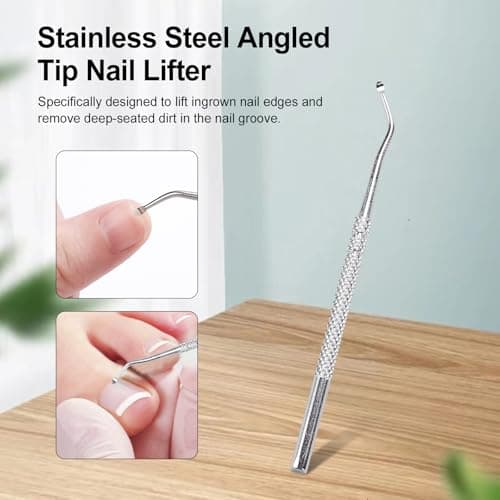 Eagle Beak Nail Clippers for Ingrown & Thick Nails – Beveled/Slanted/Angled Blades, Long Handle Wide Jaw, Anti-Splash Ultra Sharp Stainless Steel Edge 3-Piece Set for Men/Women (Black) view 6