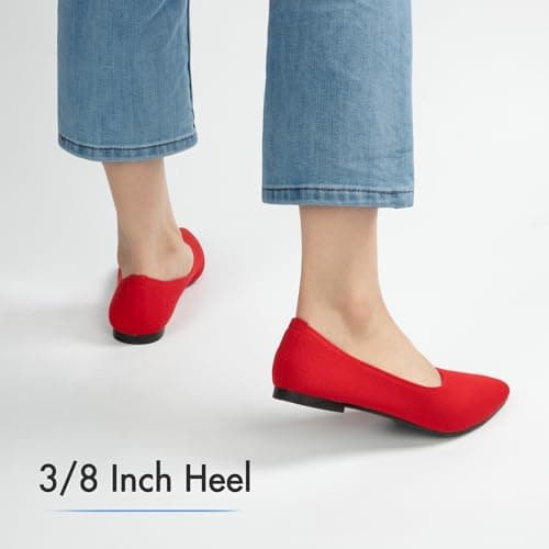 ATHMILE Pointed Toe Flats for Women Dressy Work Shoes Business Casul Knit Ballet Flats Slip on Office Ladies Comforttable Dress view 4