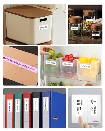 ORGBRO Label Maker Machine with Tape, Portable Bluetooth Label Printer for Home Office Organization, Support Pre-Cut & Continuous Labels, Inkless Thermal Small Labeler for School Kitchen, X1-Blue view 5