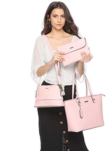 Women Fashion Synthetic Leather Handbags Tote Bag Shoulder Bag Top Handle Satchel Purse Set 4pcs view 3