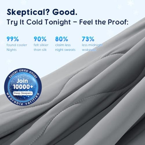 Gehtmnl Cooling Blanket for Hot Sleepers & Night Sweats – Cooling Comforter, Breathable Lightweight Double-Sided Summer Bedding, Breathable Soft All Season (Frosty Light Grey, Queen(90"x90")) view 5