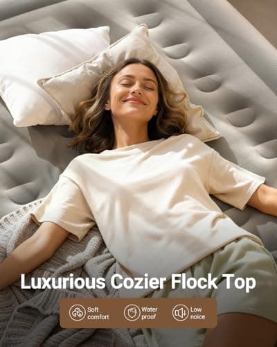 iDOO Queen Air Mattress with Built in Pump, 18 Raised Comfort Inflatable Blow up Mattress, Upgraded Support Structure Portable Air Bed for Camping, Guests and Home, Colchon Inflable, 650lbs Max view 2