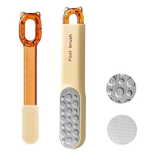VISDOLL Double-Sided Stainless Steel Foot File, Foot Callus Remover & Foot Scrubber, Professional Pedicure Tool for Dry & Wet Feet, Fast Hard Skin & Dead Skin Remover with Non-Slip Grip, Orange — image 1