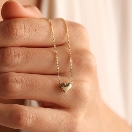 BAYLAY Mothers Day Gifts for Mom Grandma Wife, Heart Necklace for Women Girls 18K Gold/White Plated Heart Pendant Charm Necklace Dainty Gold Necklace for Women Gold Jewelry view 4