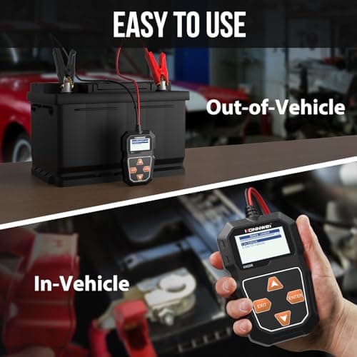 KONNWEI KW208 12V Car Battery Tester, Battery Load Tester Automotive 12V Alternator Starter Tester Digital Auto Battery Analyzer Charging Cranking System Tester for Car Truck Marine Motorcycle Boat view 5