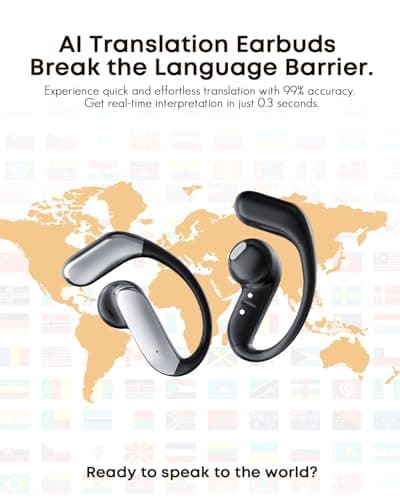 GNZUQ Translation Earbuds, Ai Translation Earbuds Real Time, Translation Earbuds with 174 Languages & 90H Playtime, Bluetooth 6.1, Clear Mic, Wireless Earbuds for Business, Travel & Meetings view 2
