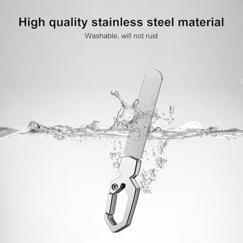Keychain Metal Nail File for Natural Nails, Stainless Steel Fingernail & Toenail Shaping Tool for Men & Women, Keychain Design Durable & Portable for Home & Travel (Silver) view 7