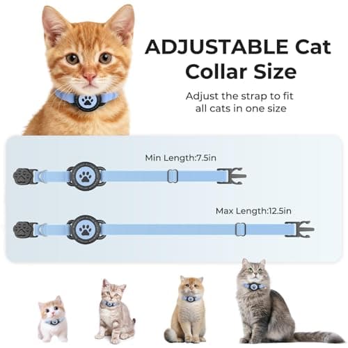 GPS Cat Tracker Collar with Finder Tag , Bluetooth Pet Location Blue 1Pack | Real-Time Activity tracking ,Adjustable‑Lightweight Design, Works with IOS and Android, Waterproof, 365-Day Long Battery Life view 6