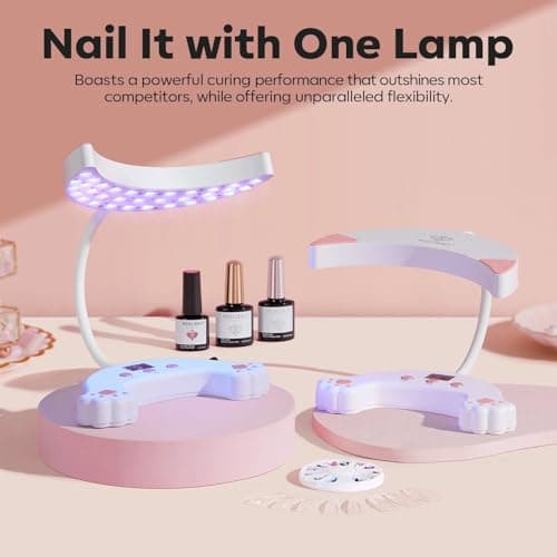 modelones UV LED Nail Lamp, Gooseneck UV Light for Gel Nails, 48 W Nail Light for Gel Polish with 3 Timers and LCD Display, LED Lamp for Fast Curing Gifts for Women Girls view 2