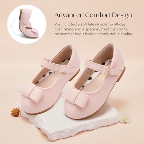 Stelle Girls Dress Shoes Toddler Mary Jane Shoes Flat with Bow for Toddler/Little Kids view 5