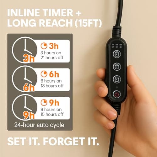 VALIKIY Hanging Grow Lights for Indoor Plants, Full Spectrum, with Timer and 15FT Power Cord, 20W Pendant Plant Lights for Indoor Growing, Large Tall Plant, Garden, Flowers, Greenhouse. view 5