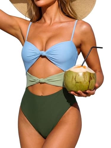 ANRABESS Women One Piece Swimsuits Tummy Control Bathing Suit Twist Cutout Adjustable Straps Swimwear Beach Vacation Clothes — image 1