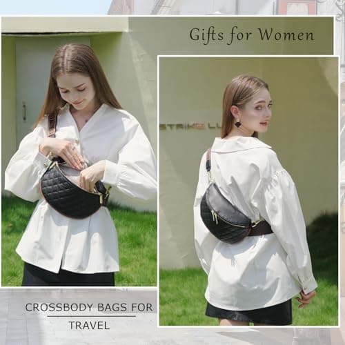 Eslcorri Small Crossbody Sling Bag for Women Trendy - Fanny Packs Leather Chest Belt Bum Bag Anti Theft Purse for Travel view 2