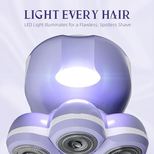 Bartrimber 7D Electric Razors for Women Legs, Smooth Electric Body Shaver | 360° Wide-Area Silky-Smooth Shaver Heads, 5 Min Fast & Close Body Shaving, Waterproof Wet & Dry Use, Light & Travel Cap, Plum view 6