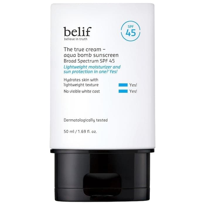 belif Aqua Bomb SPF 45 Hydrating Niacinamide Sunscreen (1.69 fl. oz) - The True Cream PA++++, Daily Broad Spectrum, No White Cast, Weightless & Invisible, Non-Greasy, Korean Skincare — image 1