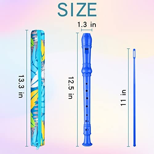 Descant Soprano Recorder Music Recorder Instrument for Kids Flute Kids Recorder with Cleaning Rod + Case Bag view 4