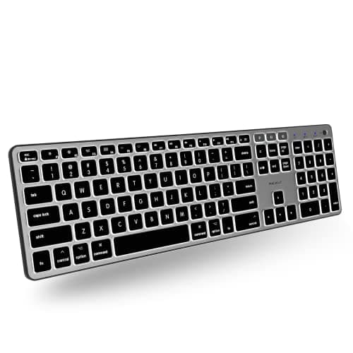 Macally Backlit Bluetooth Keyboard for Mac - Compatible Apple Keyboard Wireless - Multi-Device for MacBook Pro/Air, iMac, iMac Pro, Mac mini/Pro
