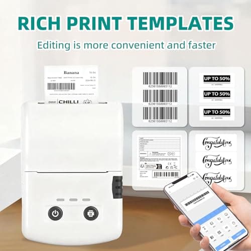 Enotsrevir Portable Bluetooth Label Maker Machine with 3 Waterproof Label Rolls, 2 Inch Lightweight Thermal Label Printer for Small Business Office School Home Kitchen No Ink Needed view 6