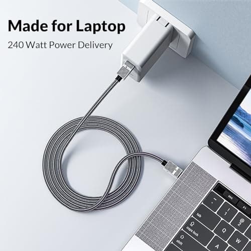 SETMSPACE USB C Data Cable [20 Gbps] 240W PD Fast Charging Cable, USB Cable [4K@60Hz] USB 3.2 Gen 2x2, Extra-Tough Type C Charger Cord, Braided USB C Cable for Laptop- 6.56ft view 4