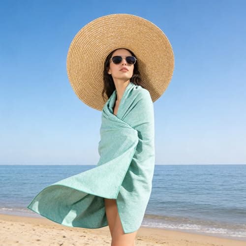 NUOYEE Hot Yoga Mat Towel 30X60 Inch Quick Dry Microfiber Camping Towel Fast Drying Lightweight Travel Body Beach Swimming Pool Towels(Light Green, 1 Pack L(30X60 Inch) view 2