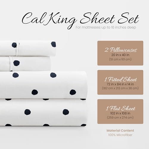 Linen Market 4 Piece California King Bedding Sheet Set (Navy Blue) - Sleep Better Than Ever with These Ultra-Soft Cooling Bed Sheets for Your California King Size Bed - Deep Pocket Fits 16" Mattress view 2