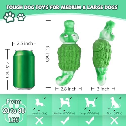 WinTour Tough Dog Toys for Large Dogs, Indestructible Dog Toy for Aggressive Chewers with Squeaky, Durable Chew Toys to Keep Them Busy for Medium and Large Breeds, Interactive Heavy Duty Bones view 2