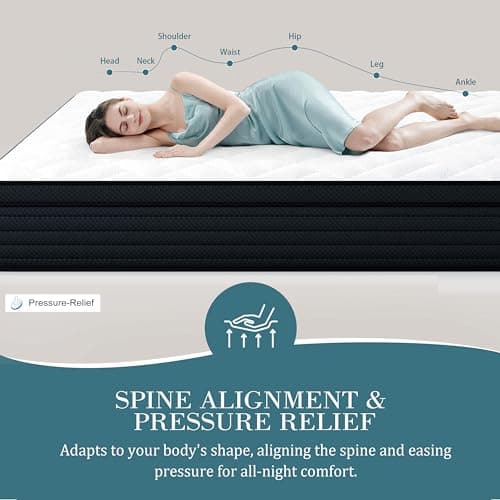 Sleepmax Extra Firm Queen Mattress 12 Inch, Hybrid Mattress Pressure Relief | Deep Sleep Bed in Box, For Back & Side Sleepers, 365-Night Trial & Forever Warranty, Fiberglass-Free, CertiPUR-US Certified view 4