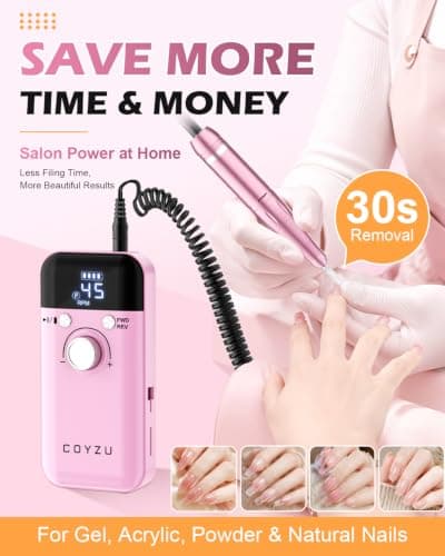 COYZU Electric Nail File, Fast Acrylic & Gel Removal for Beginners, Save Your Money view 3