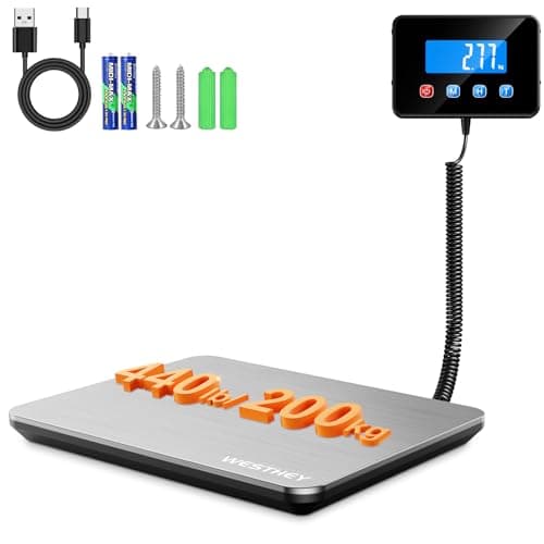 WESTHEY Shipping Scale 0.5oz-440lb High Accuracy Bascula Digital Weight Luggage Postal Scale for Packages Warehouse Home Small Business Pet Food Mail